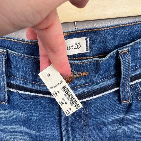 Madewell Retro Crop Bootcut Jeans 30 Distressed Fray Trim High Rise Boyfriend - Picture 4 of 14